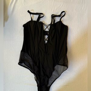 Victoria’s Secret Black Strappy Bodysuit